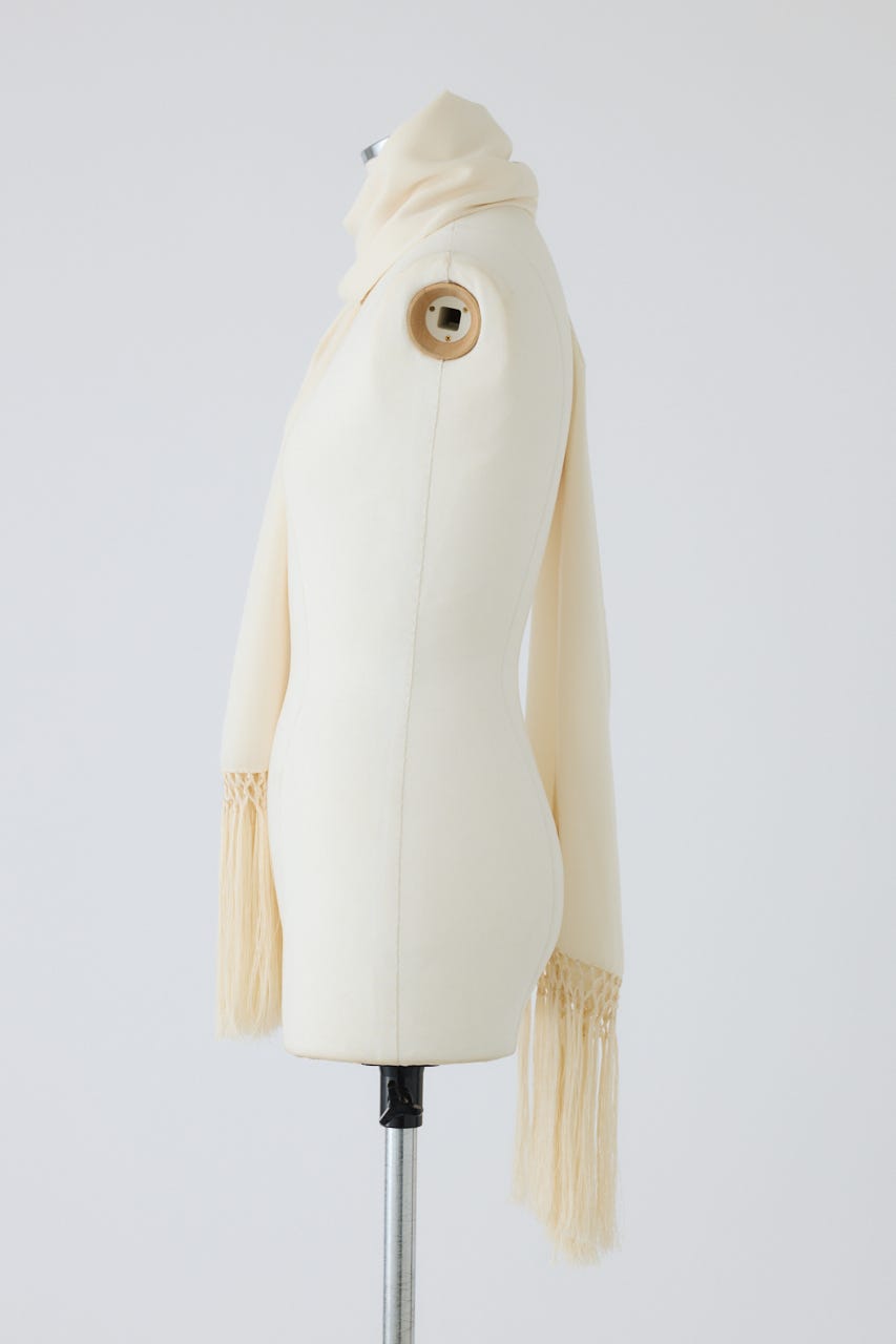 【26FW PRE ORDER】Flowing long stole WHT FREE