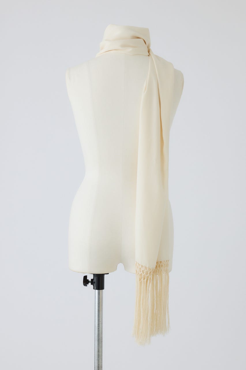 【26FW PRE ORDER】Flowing long stole WHT FREE