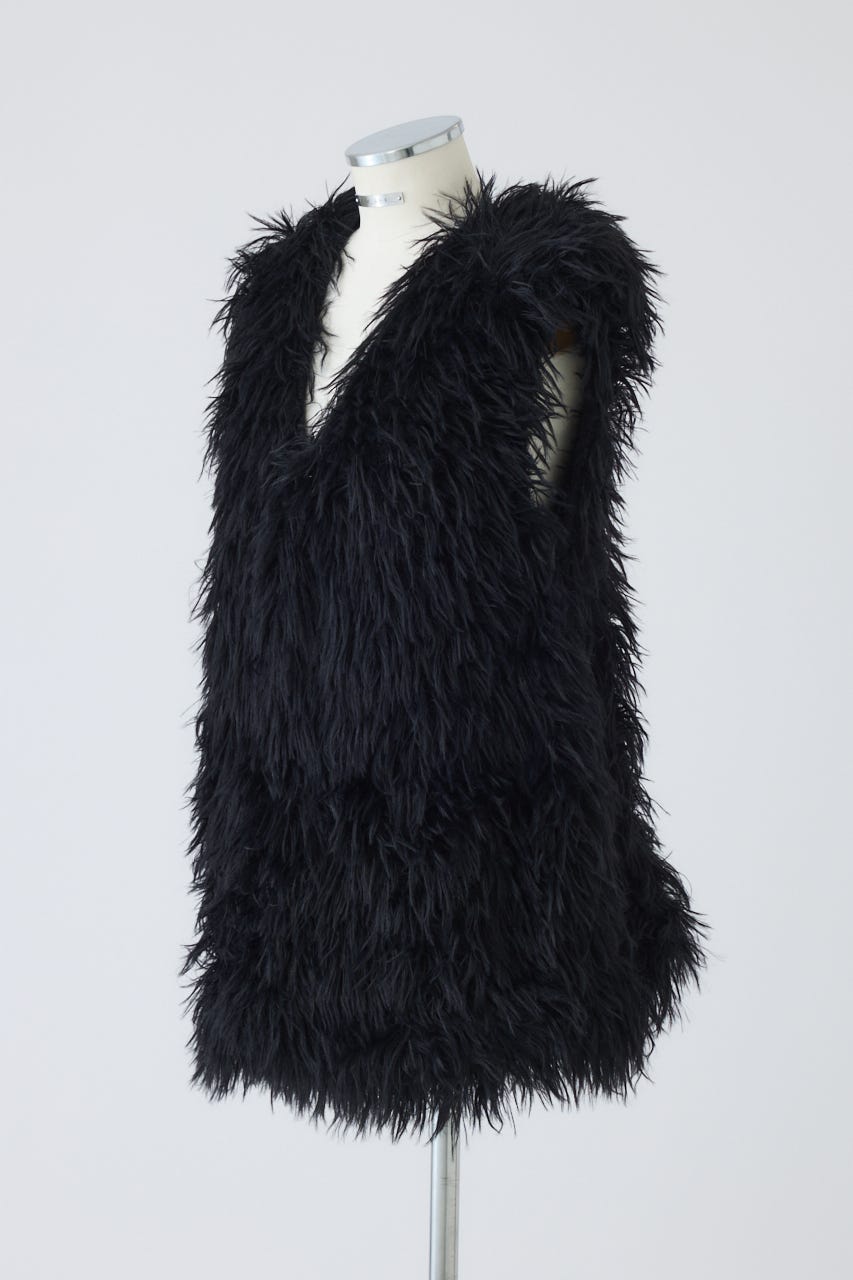 【26FW PRE ORDER】Two tipes over knit vest BLK FREE