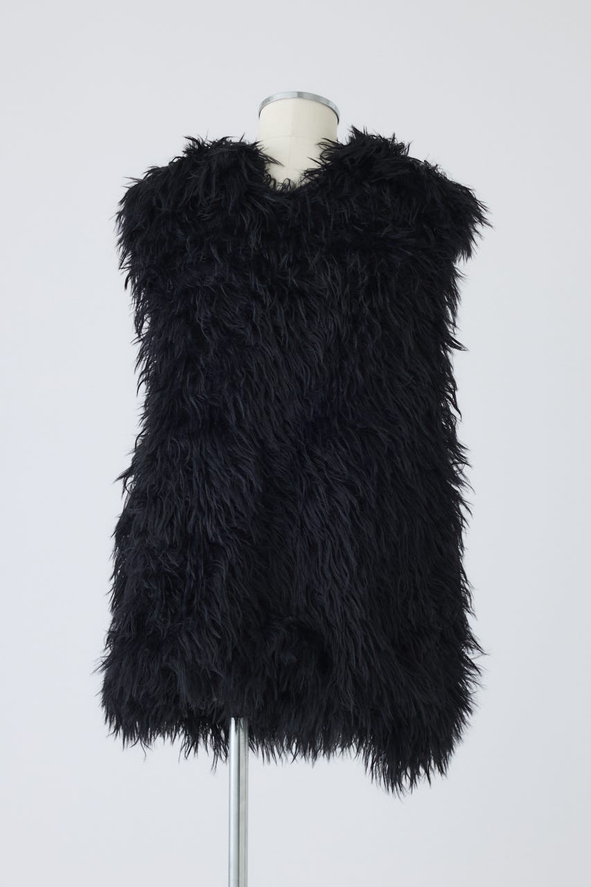 【26FW PRE ORDER】Two tipes over knit vest BLK FREE