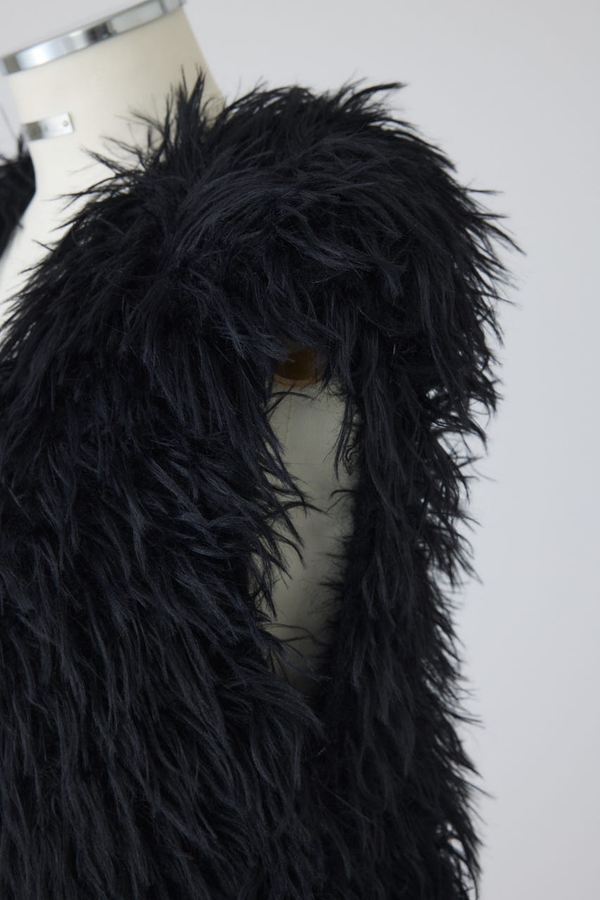 【26FW PRE ORDER】Two tipes over knit vest BLK FREE