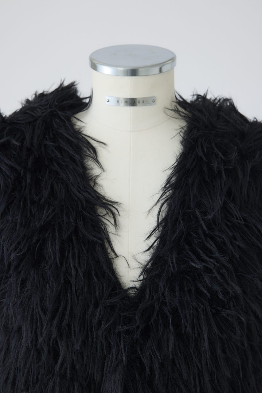 【26FW PRE ORDER】Two tipes over knit vest BLK FREE