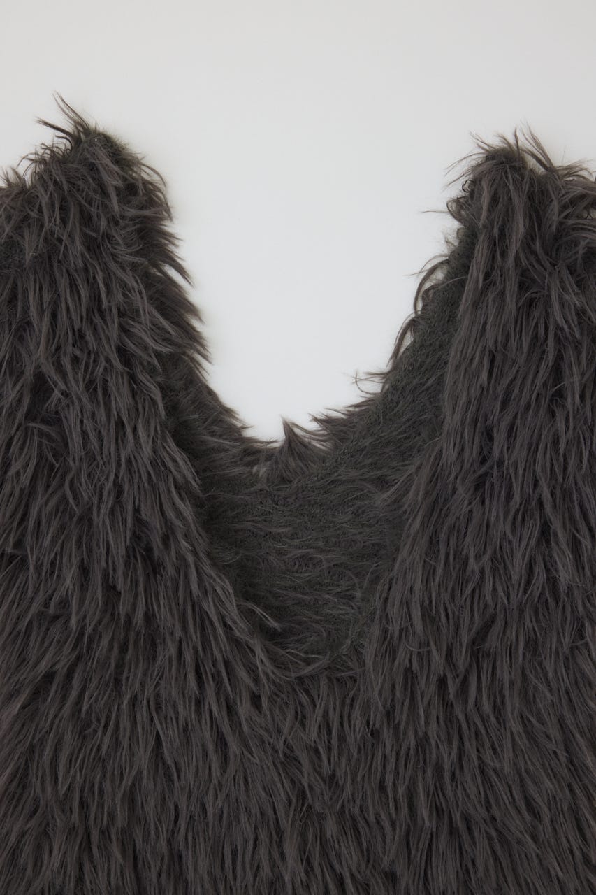 【26FW PRE ORDER】Two tipes over knit vest GRY FREE