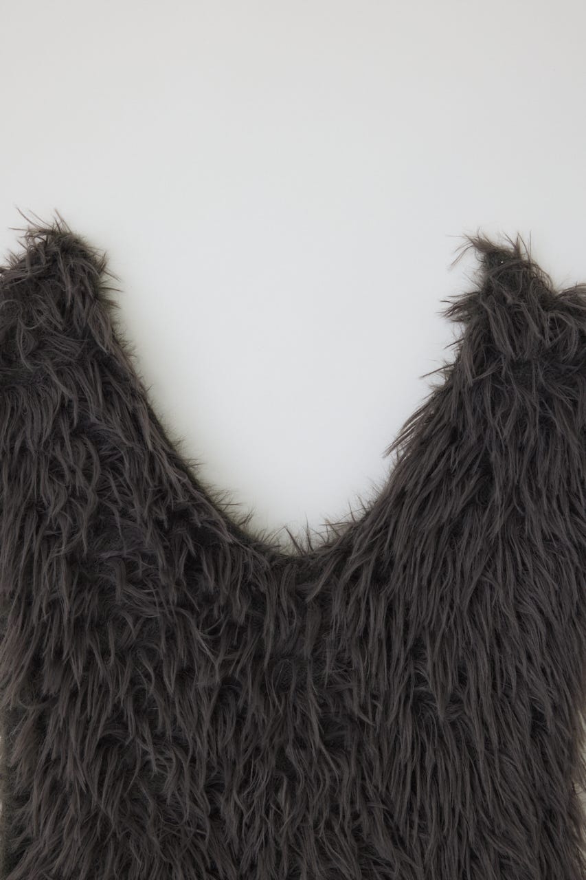 【26FW PRE ORDER】Two tipes over knit vest GRY FREE