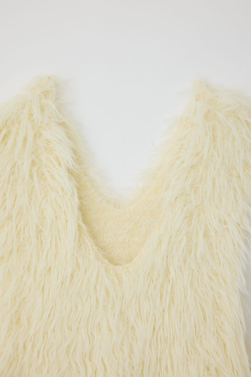 【26FW PRE ORDER】Two tipes over knit vest WHT FREE