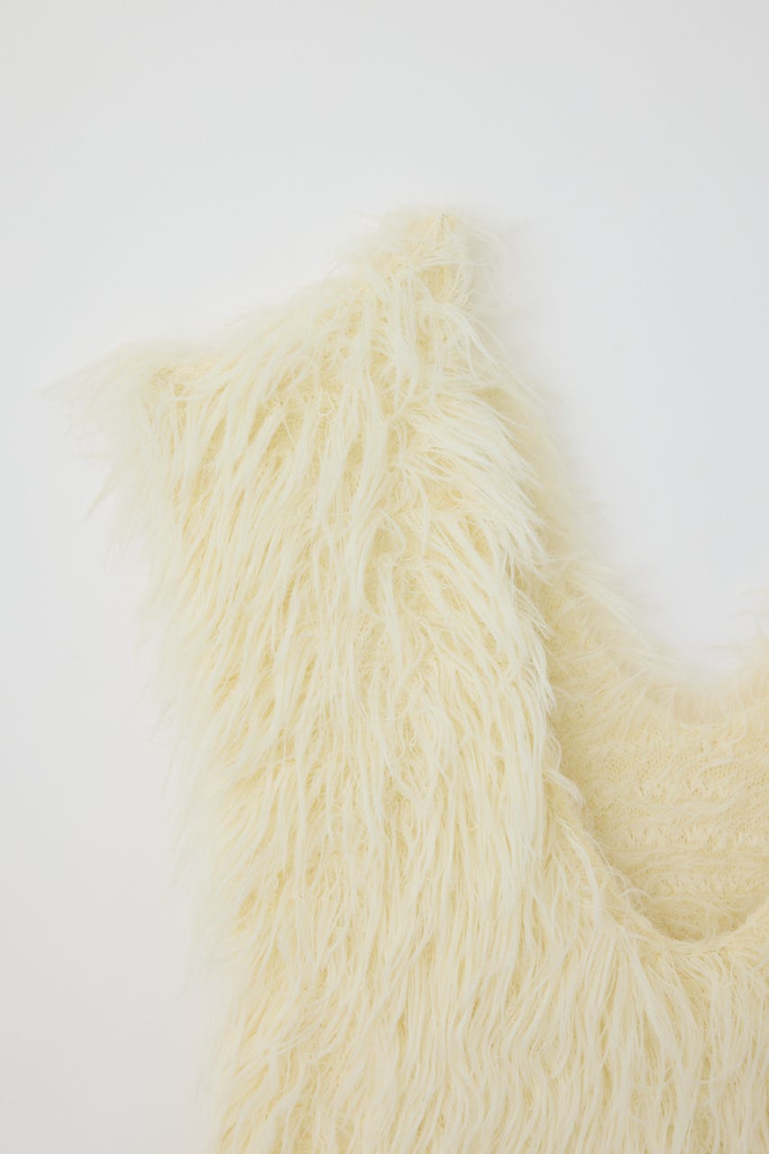 【26FW PRE ORDER】Two tipes over knit vest WHT FREE