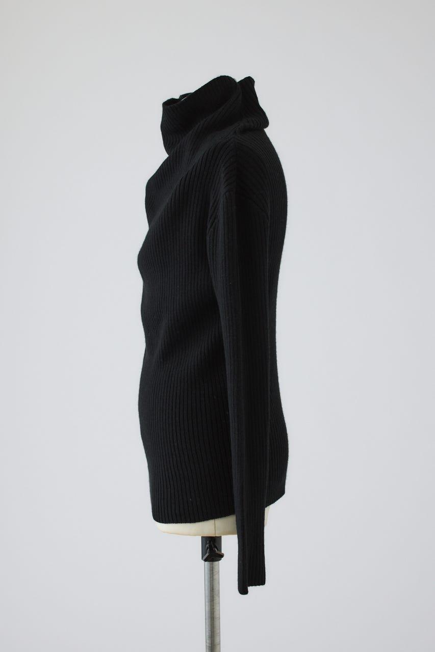 10/14- order start Back shoulder rib knit tops BLK FREE