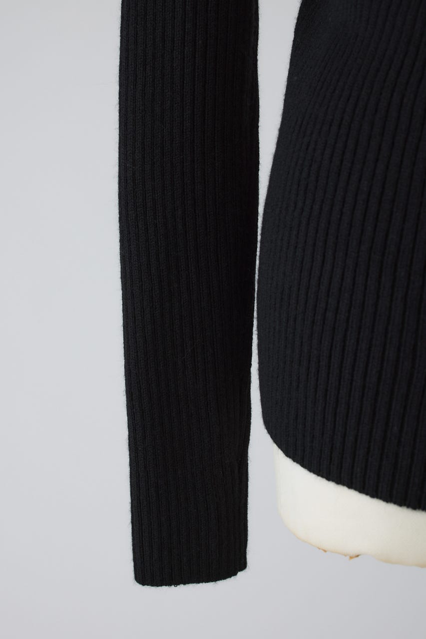 10/14- order start Back shoulder rib knit tops BLK FREE
