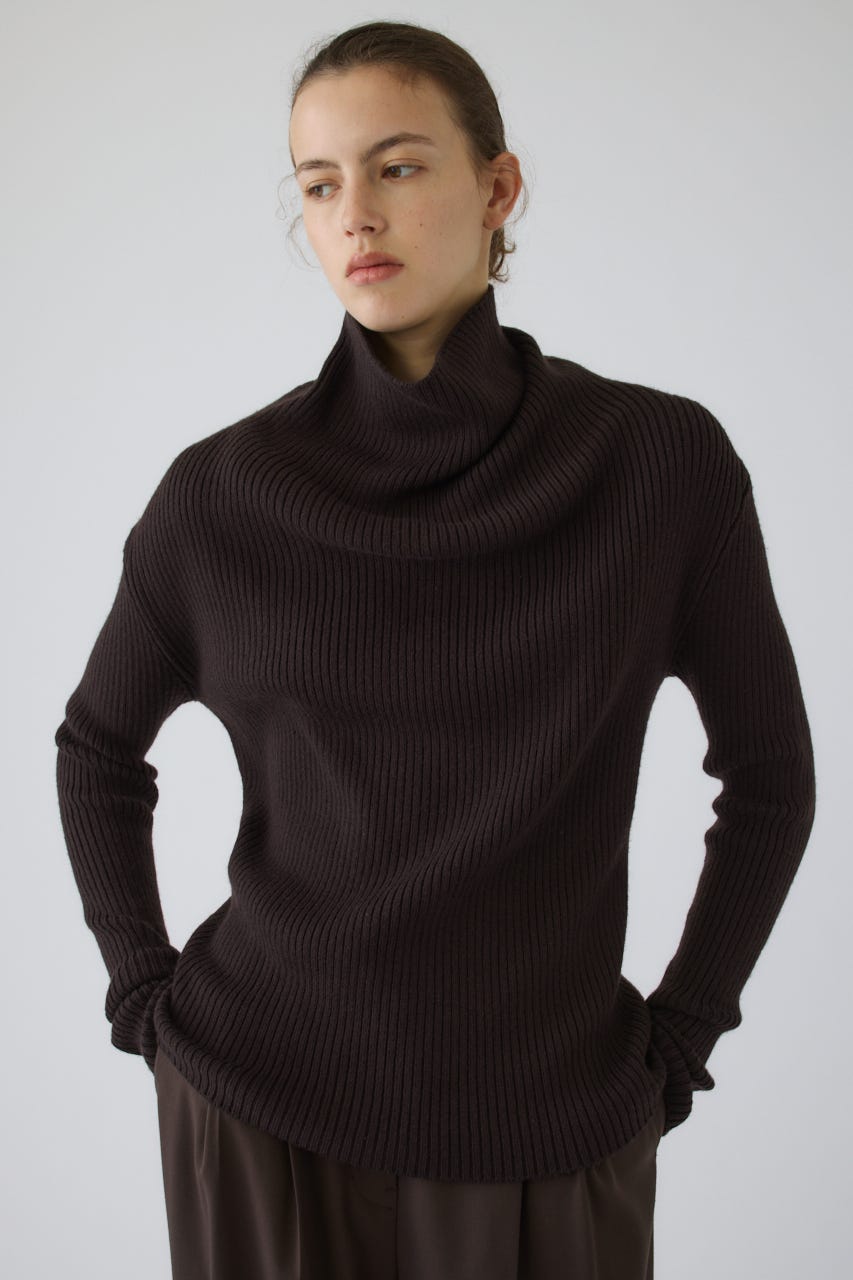 10/14- order start Back shoulder rib knit tops D/BRN FREE