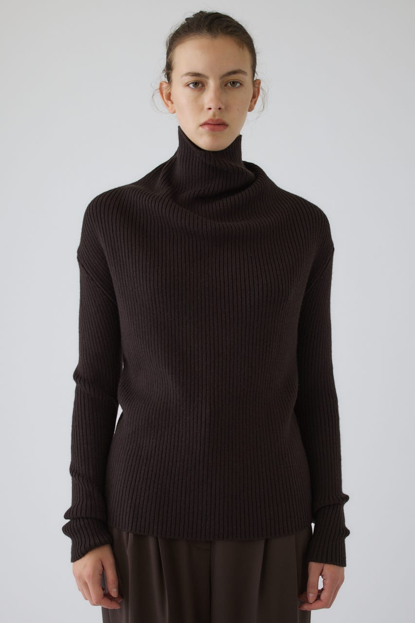 10/14- order start Back shoulder rib knit tops D/BRN FREE