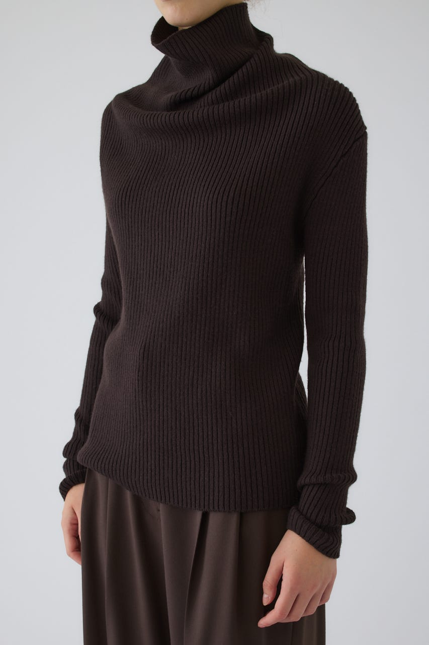 10/14- order start Back shoulder rib knit tops D/BRN FREE