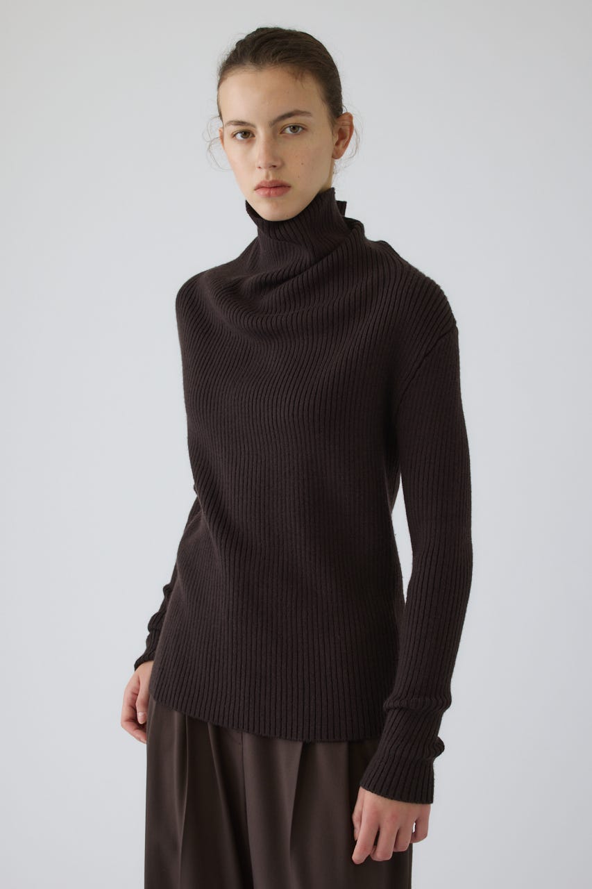 10/14- order start Back shoulder rib knit tops D/BRN FREE