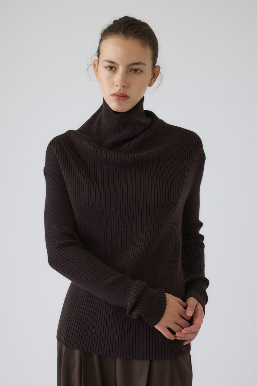 10/14- order start Back shoulder rib knit tops D/BRN FREE