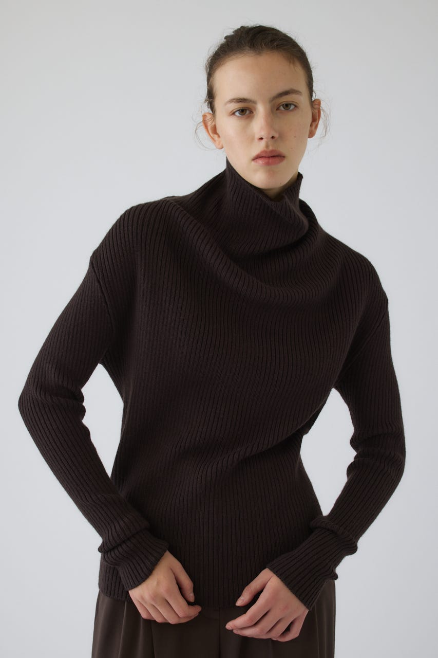 10/14- order start Back shoulder rib knit tops D/BRN FREE
