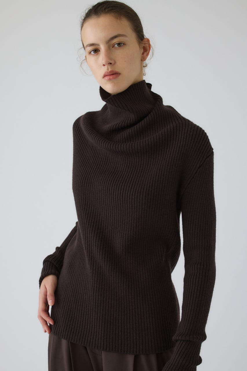 10/14- order start Back shoulder rib knit tops D/BRN FREE