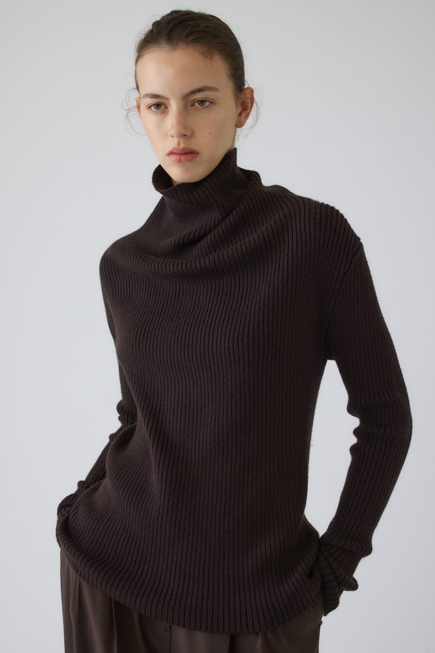 10/14- order start Back shoulder rib knit tops D/BRN FREE