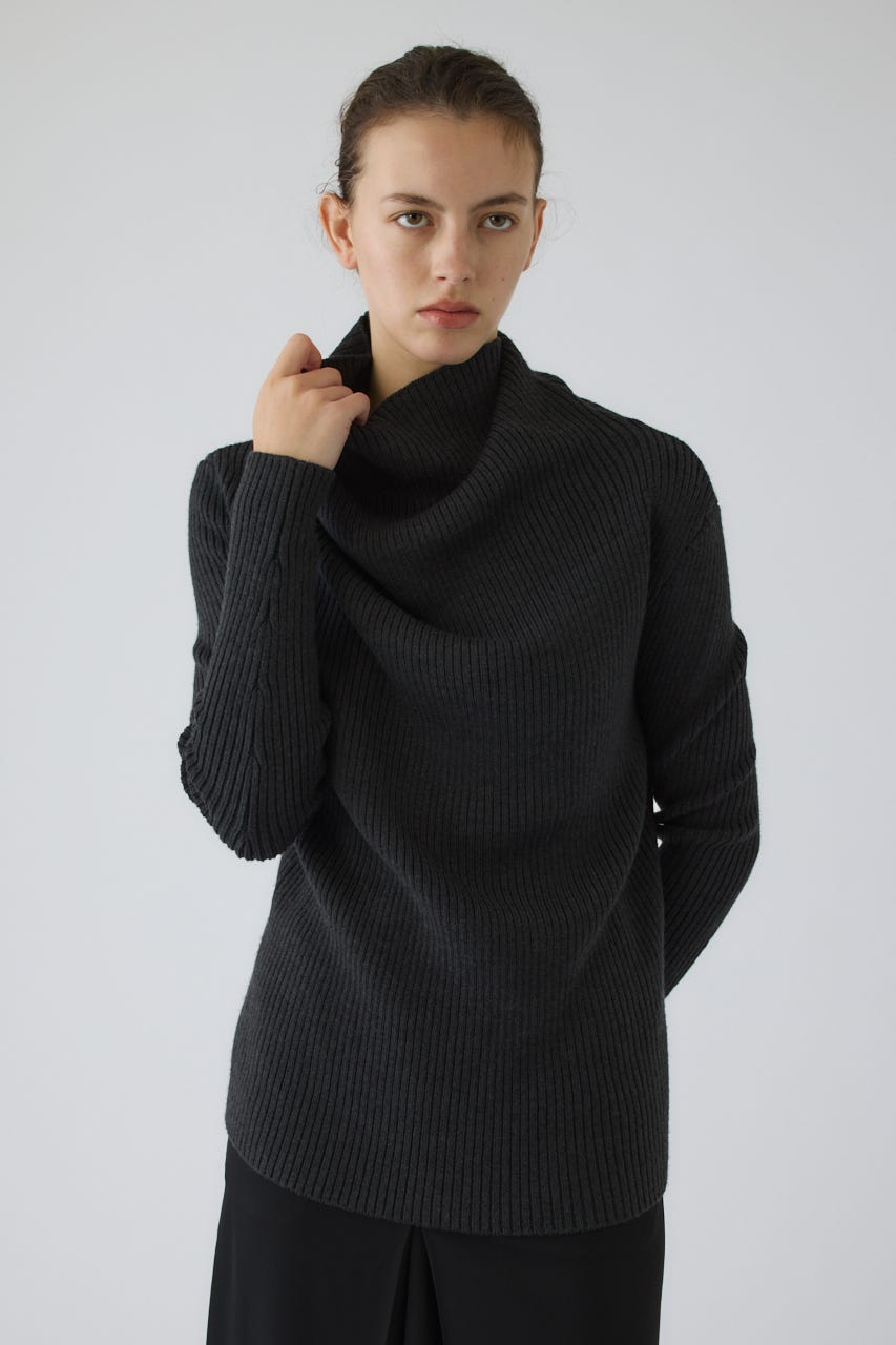 10/14- order start Back shoulder rib knit tops GRY FREE