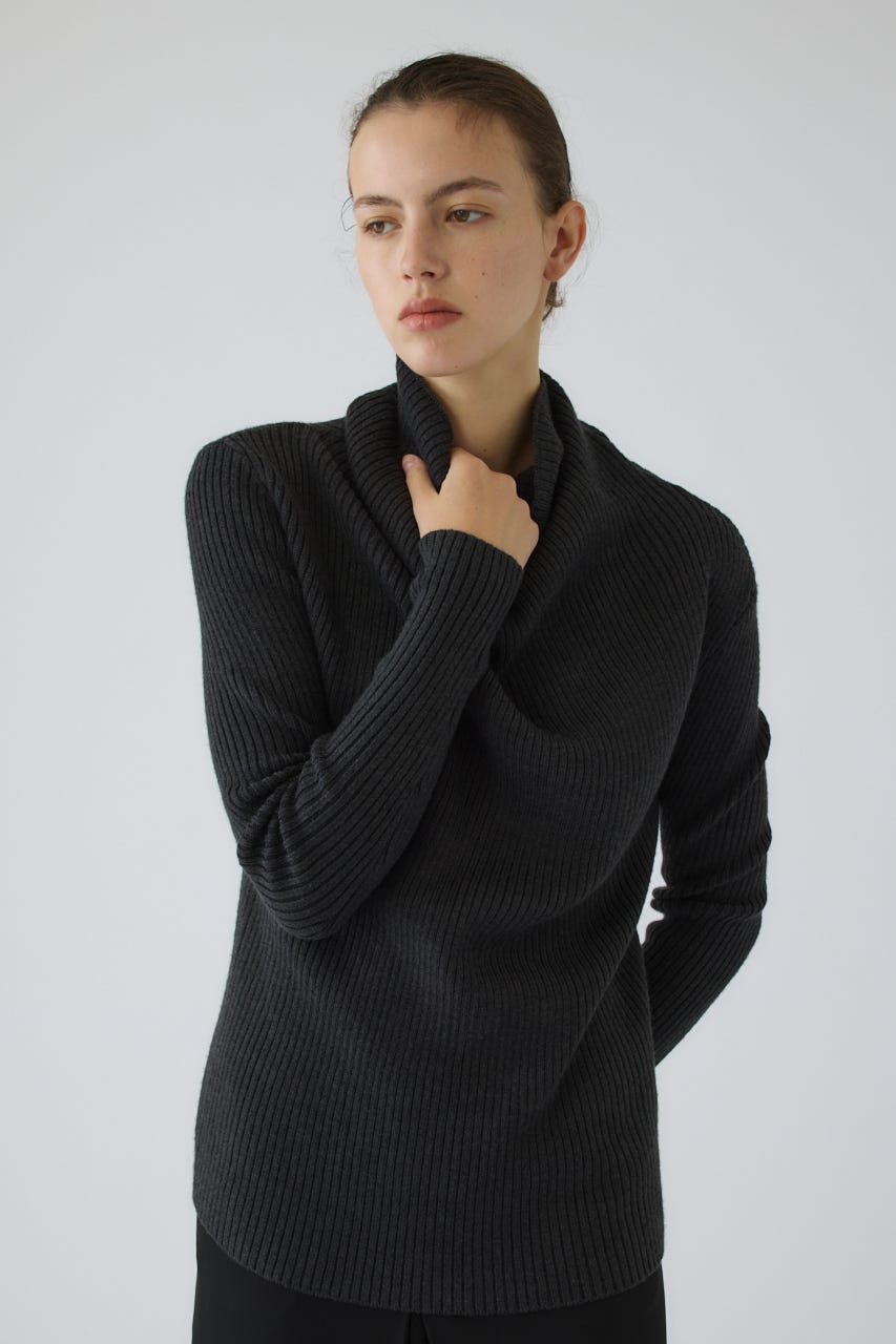 10/14- order start Back shoulder rib knit tops GRY FREE