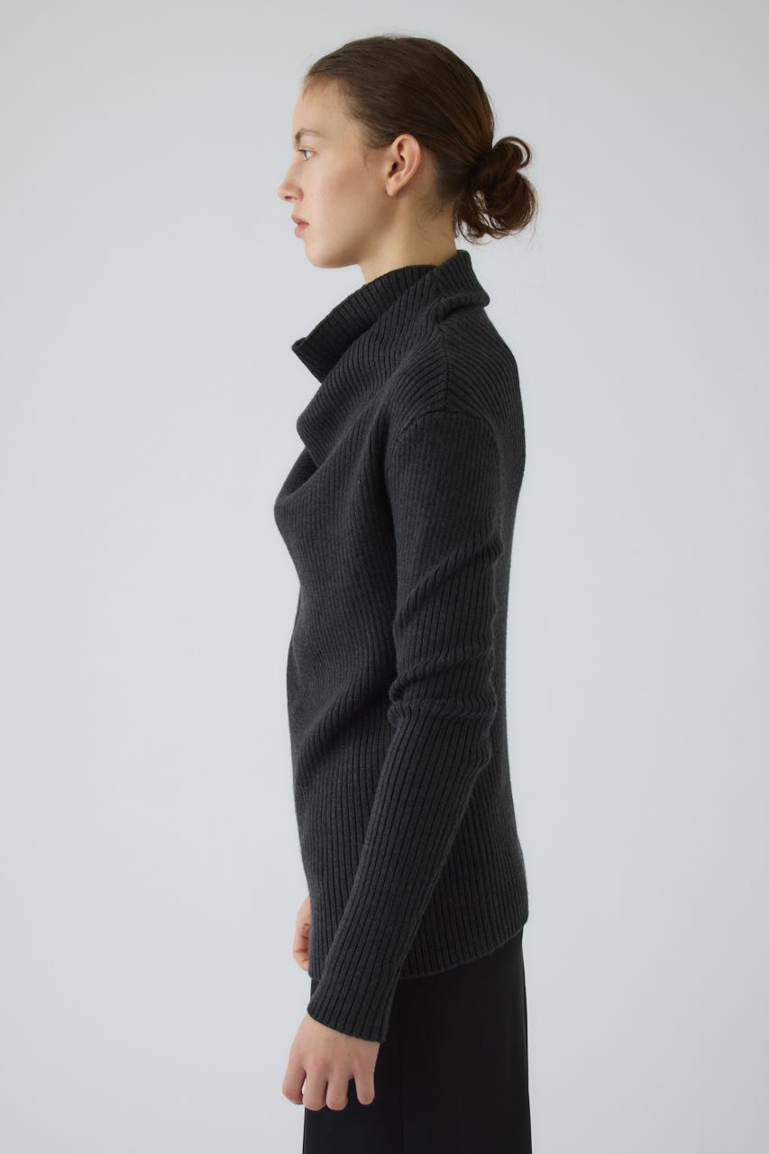 10/14- order start Back shoulder rib knit tops GRY FREE