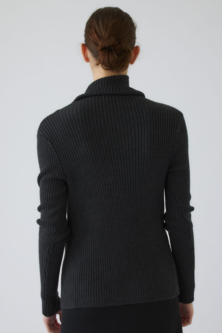 10/14- order start Back shoulder rib knit tops GRY FREE