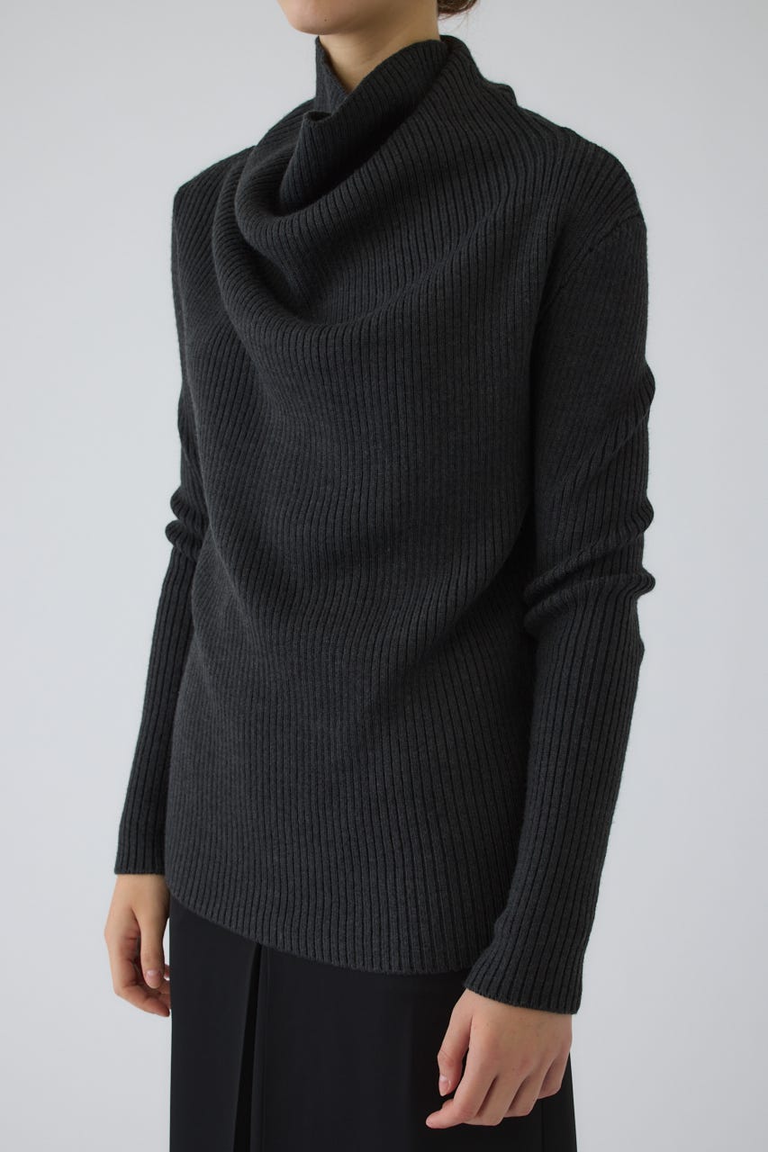 10/14- order start Back shoulder rib knit tops GRY FREE