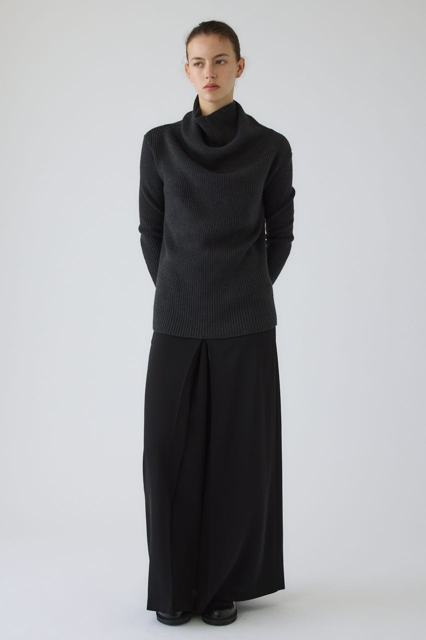 10/14- order start Back shoulder rib knit tops GRY FREE