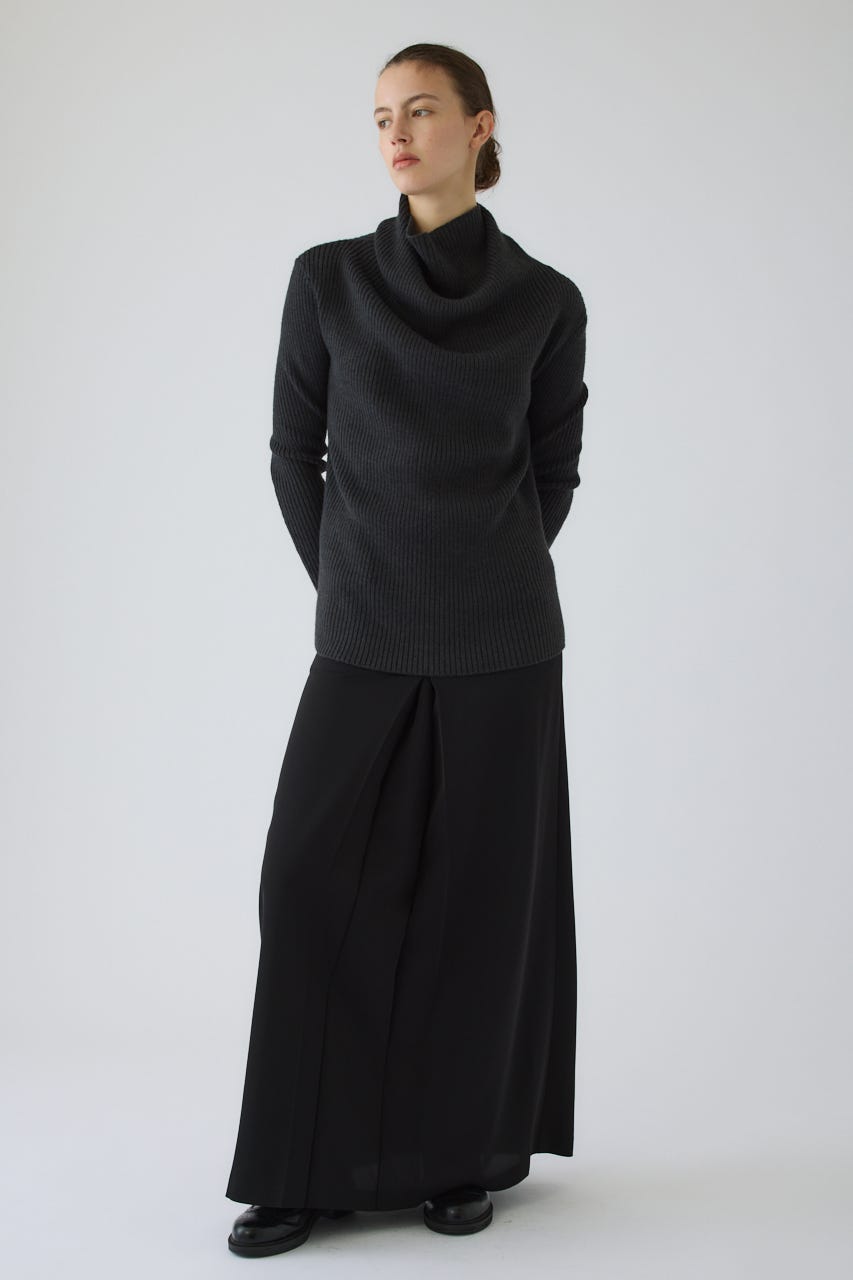10/14- order start Back shoulder rib knit tops GRY FREE