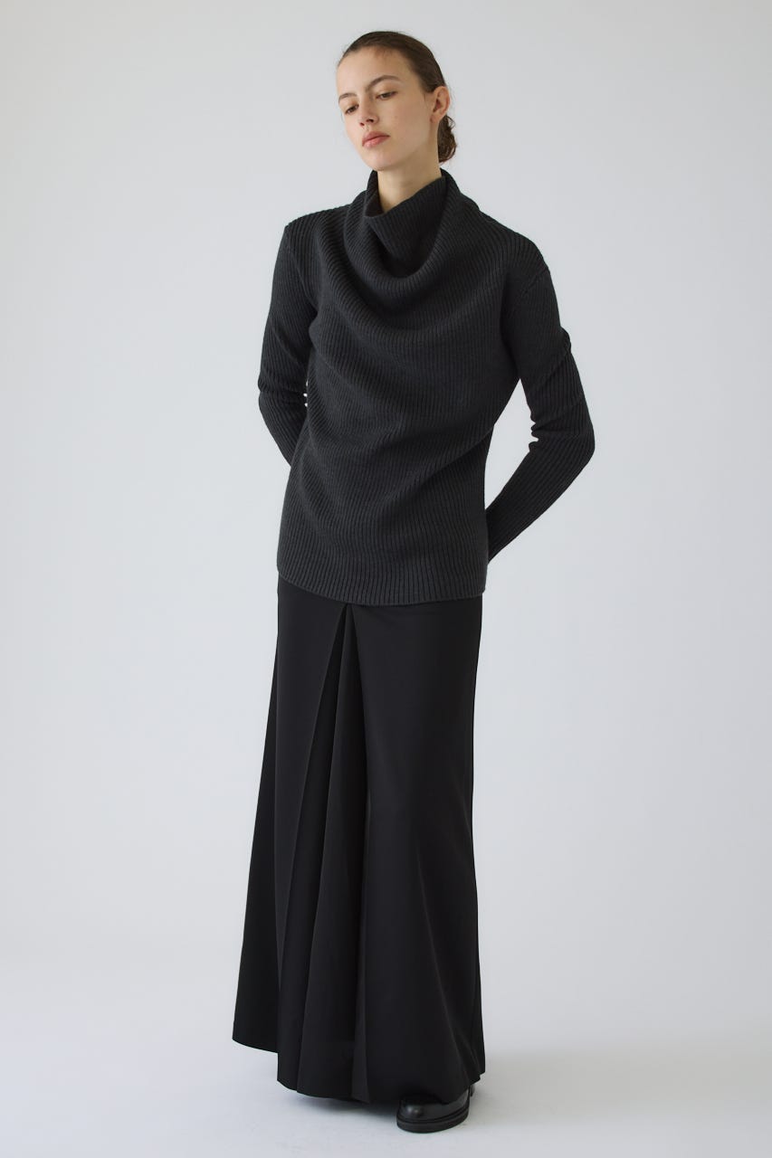 10/14- order start Back shoulder rib knit tops GRY FREE
