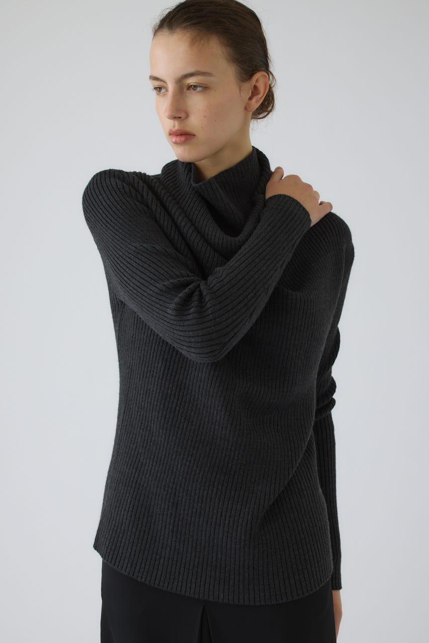 10/14- order start Back shoulder rib knit tops GRY FREE