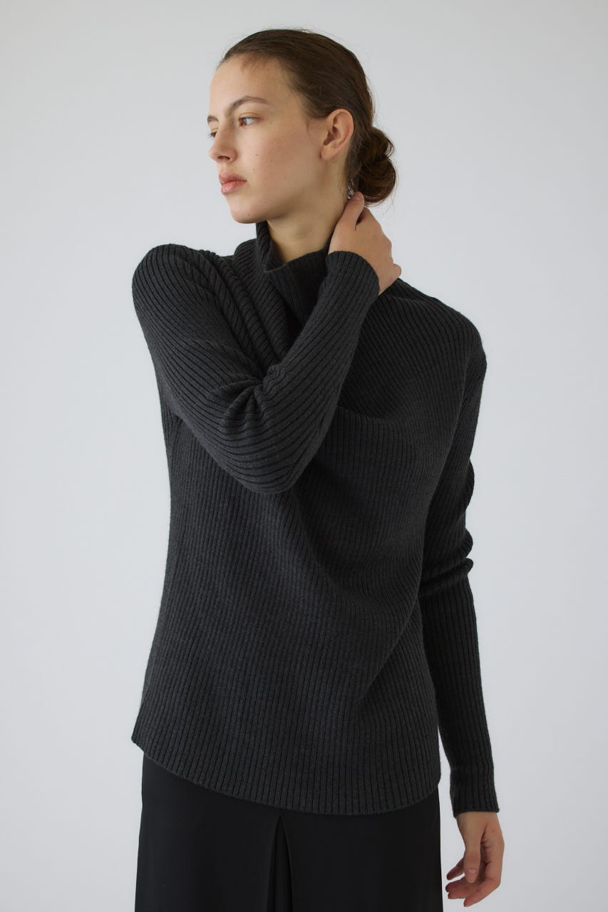 10/14- order start Back shoulder rib knit tops GRY FREE