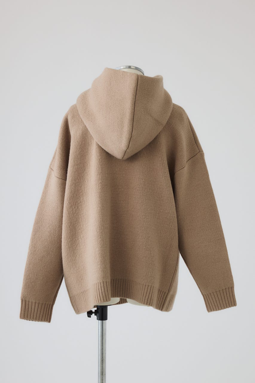 【26FW PRE ORDER】High neck knit hoodie BEG FREE