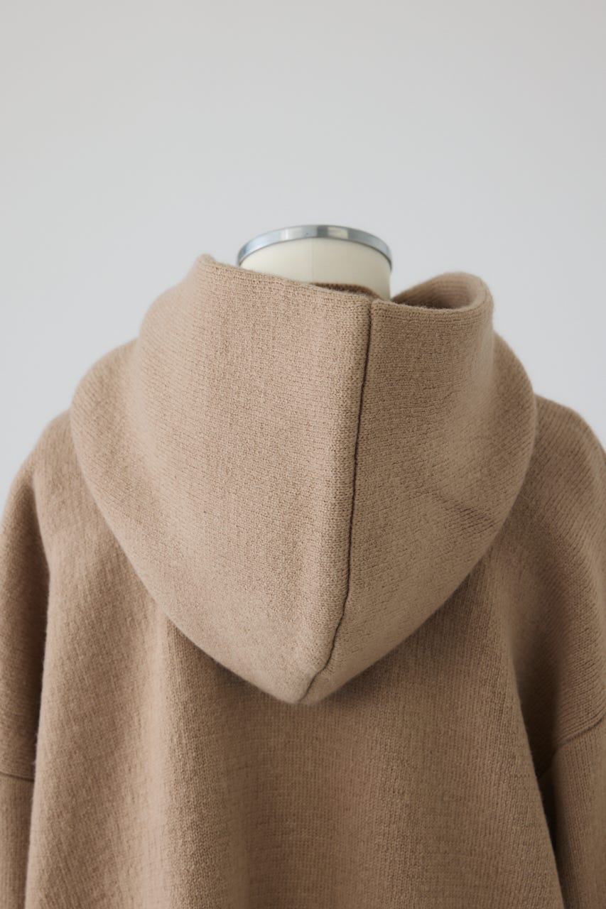 【26FW PRE ORDER】High neck knit hoodie BEG FREE
