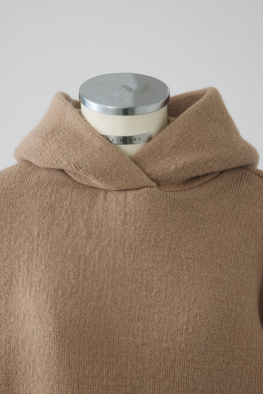 【26FW PRE ORDER】High neck knit hoodie BEG FREE