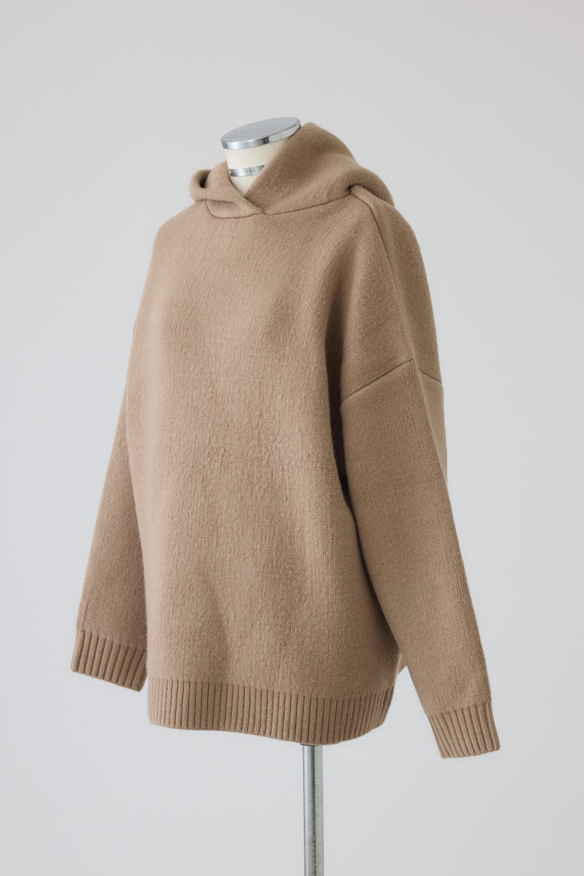 【26FW PRE ORDER】High neck knit hoodie BEG FREE