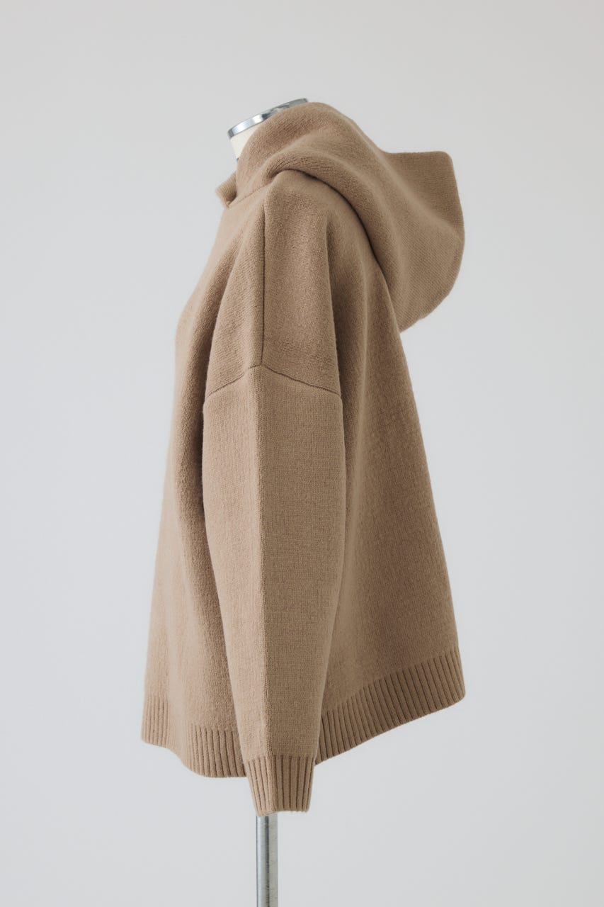 【26FW PRE ORDER】High neck knit hoodie BEG FREE
