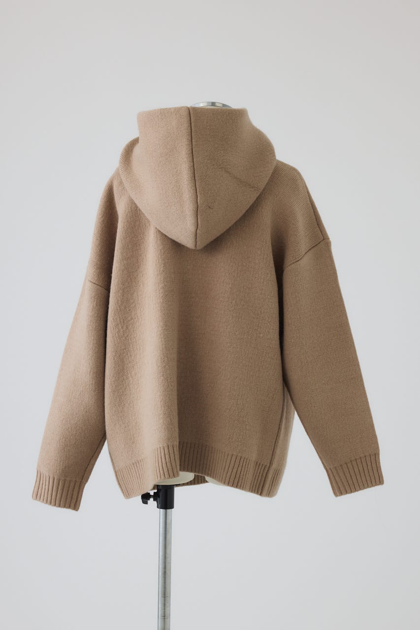 【26FW PRE ORDER】High neck knit hoodie BEG FREE