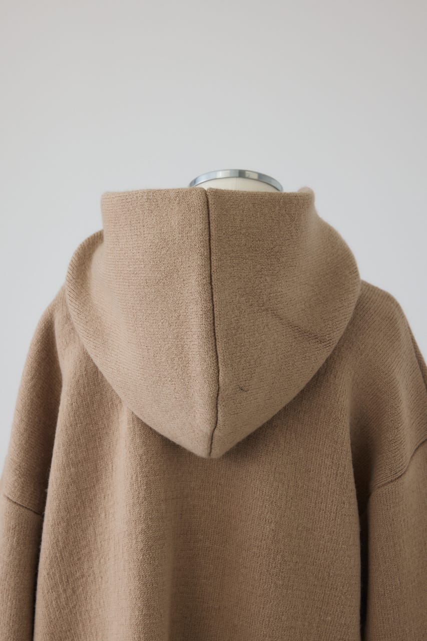 【26FW PRE ORDER】High neck knit hoodie BEG FREE