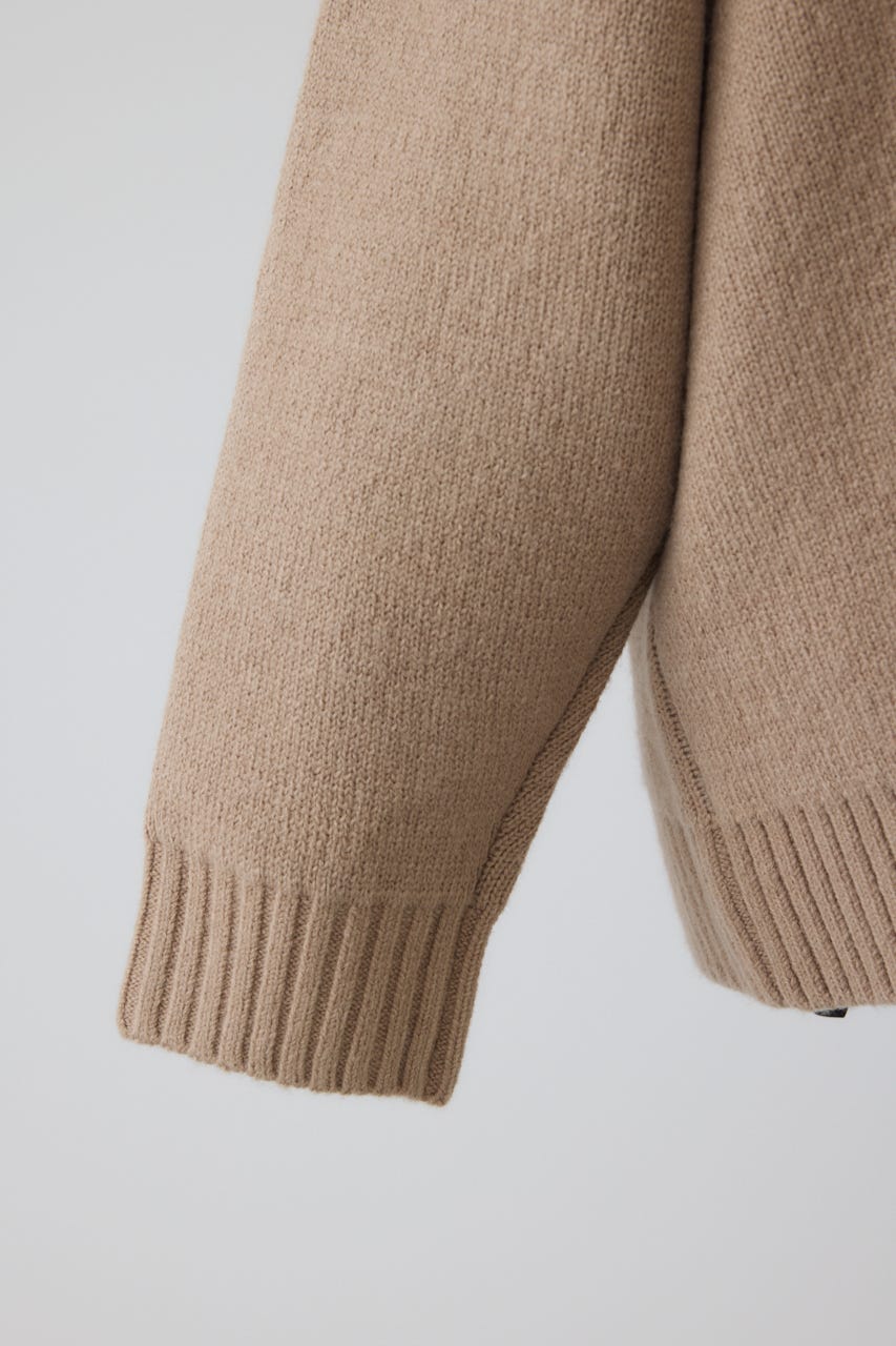 【26FW PRE ORDER】High neck knit hoodie BEG FREE