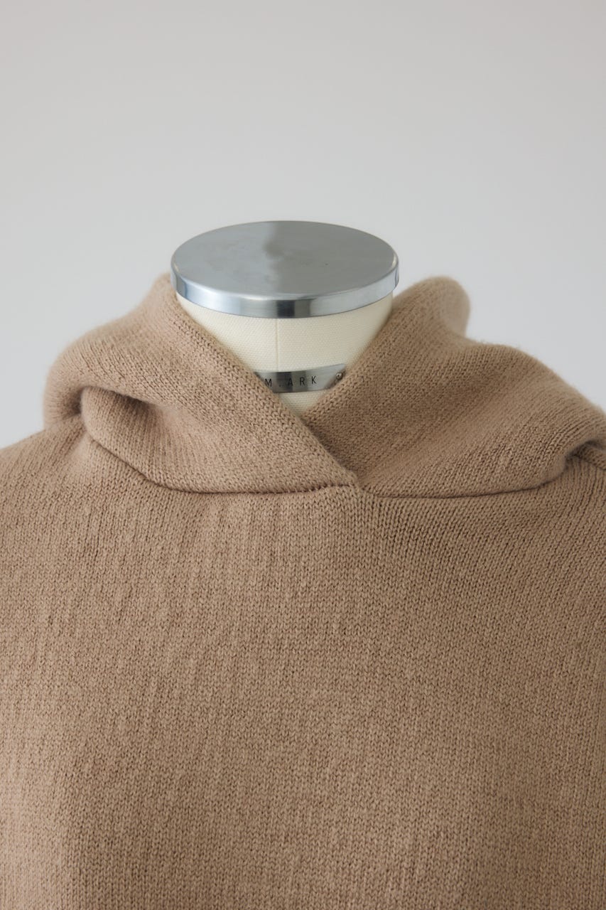【26FW PRE ORDER】High neck knit hoodie BEG FREE