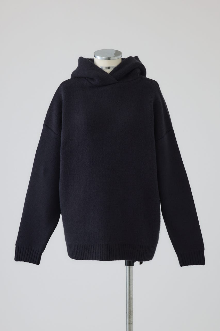 【26FW PRE ORDER】High neck knit hoodie D/NVY FREE