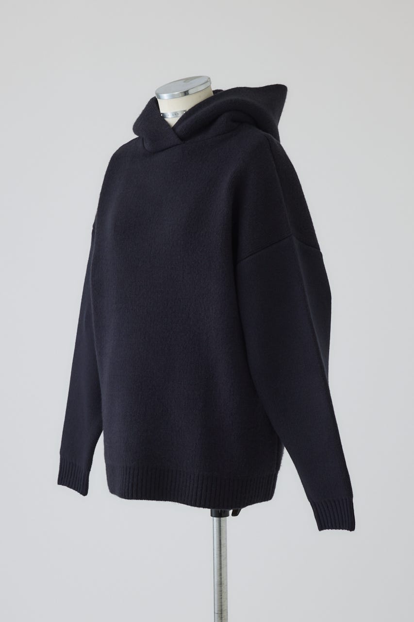 【26FW PRE ORDER】High neck knit hoodie D/NVY FREE