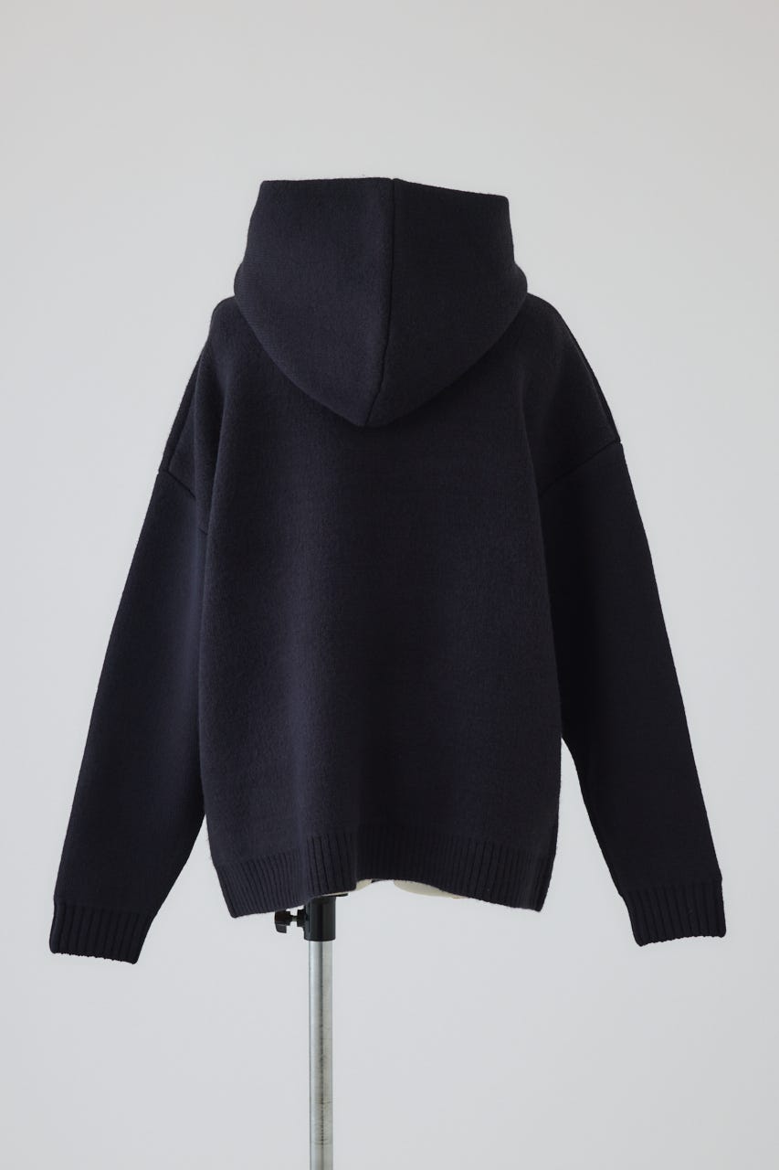 【26FW PRE ORDER】High neck knit hoodie D/NVY FREE