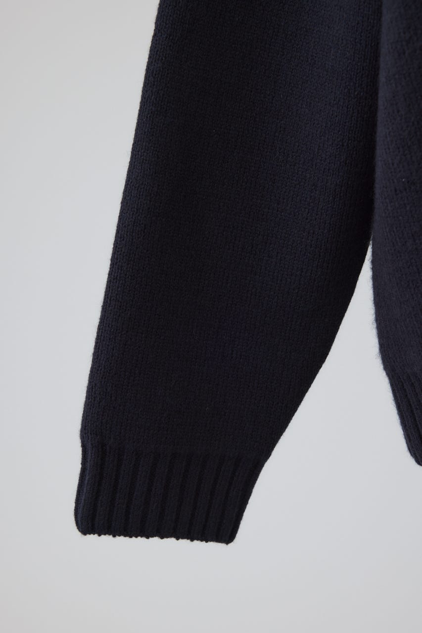 【26FW PRE ORDER】High neck knit hoodie D/NVY FREE