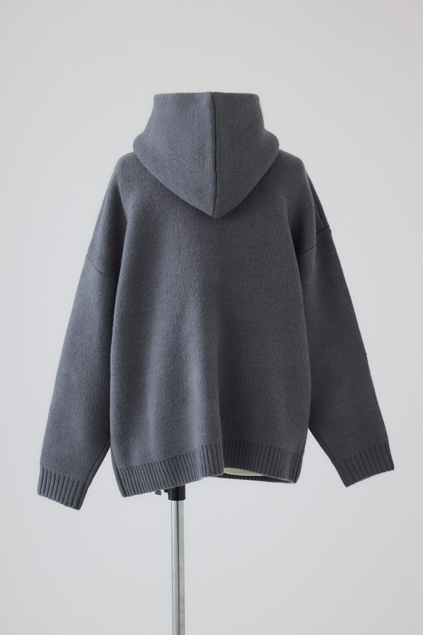 【26FW PRE ORDER】High neck knit hoodie GRY FREE