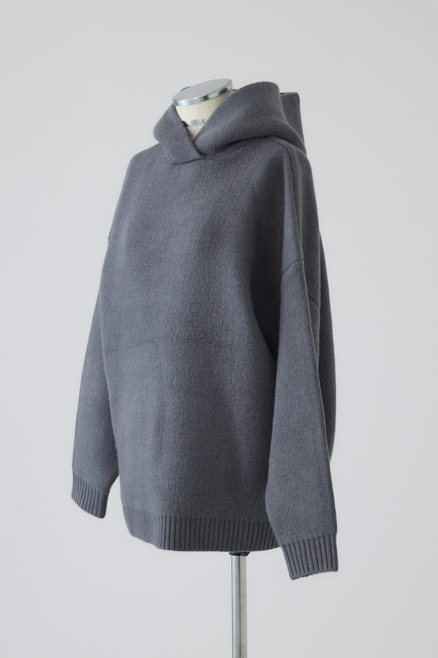 【26FW PRE ORDER】High neck knit hoodie GRY FREE