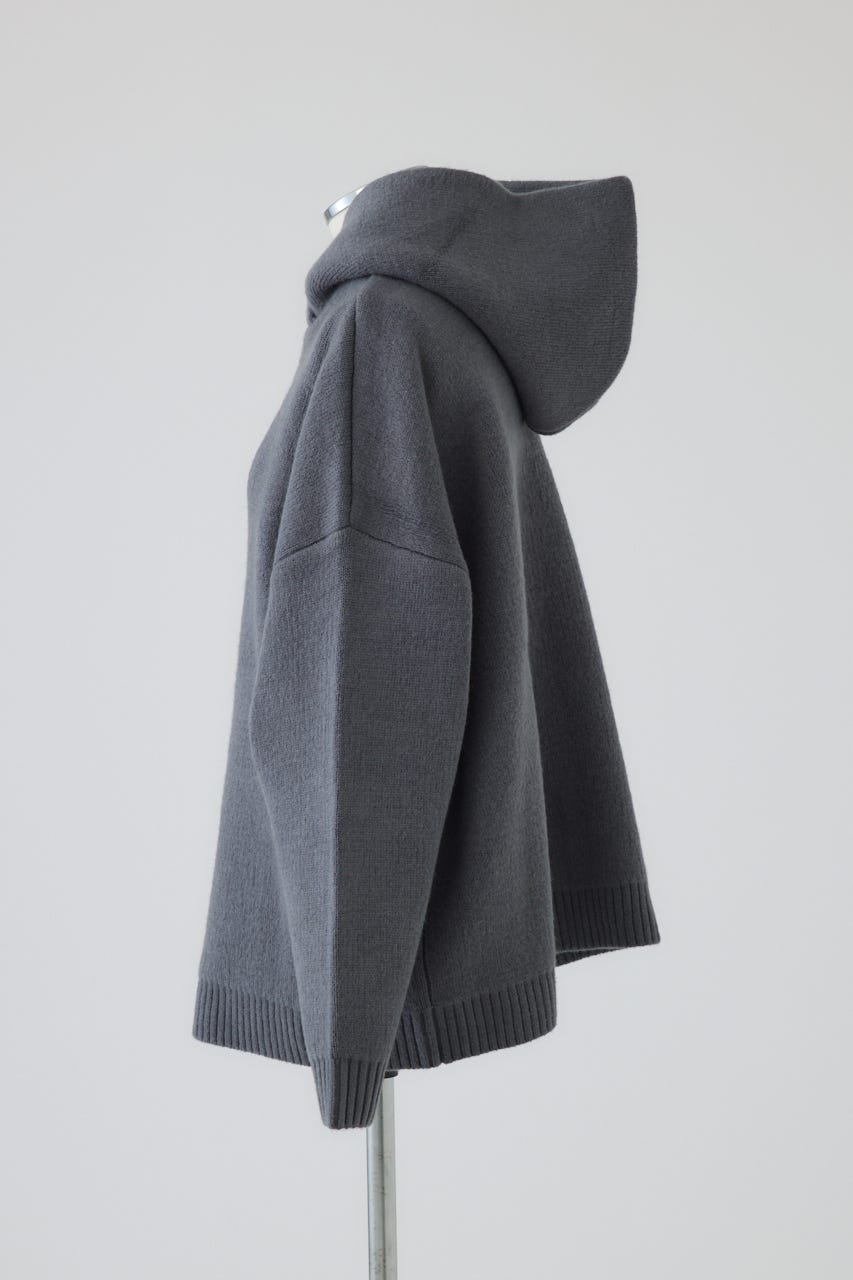【26FW PRE ORDER】High neck knit hoodie GRY FREE