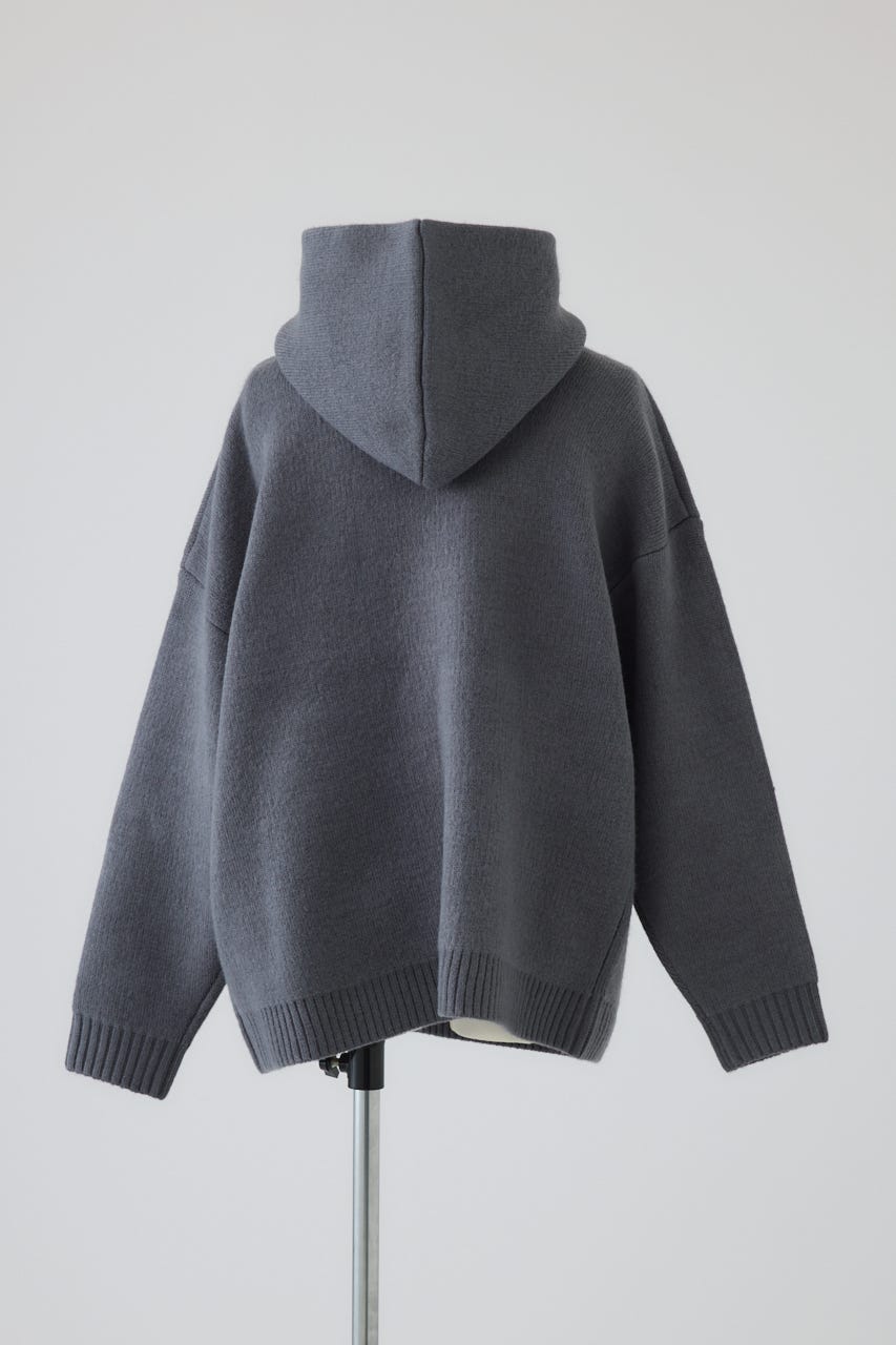 【26FW PRE ORDER】High neck knit hoodie GRY FREE