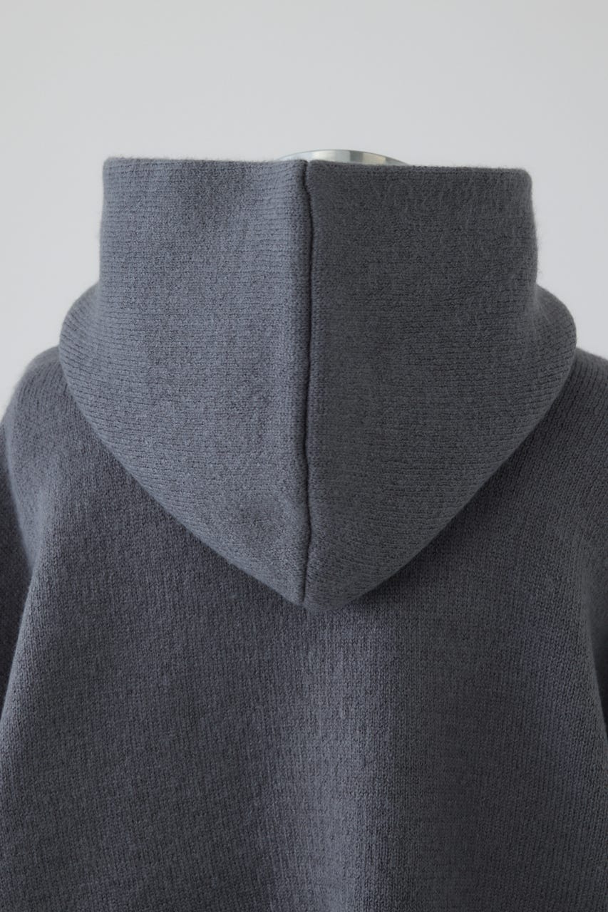 【26FW PRE ORDER】High neck knit hoodie GRY FREE