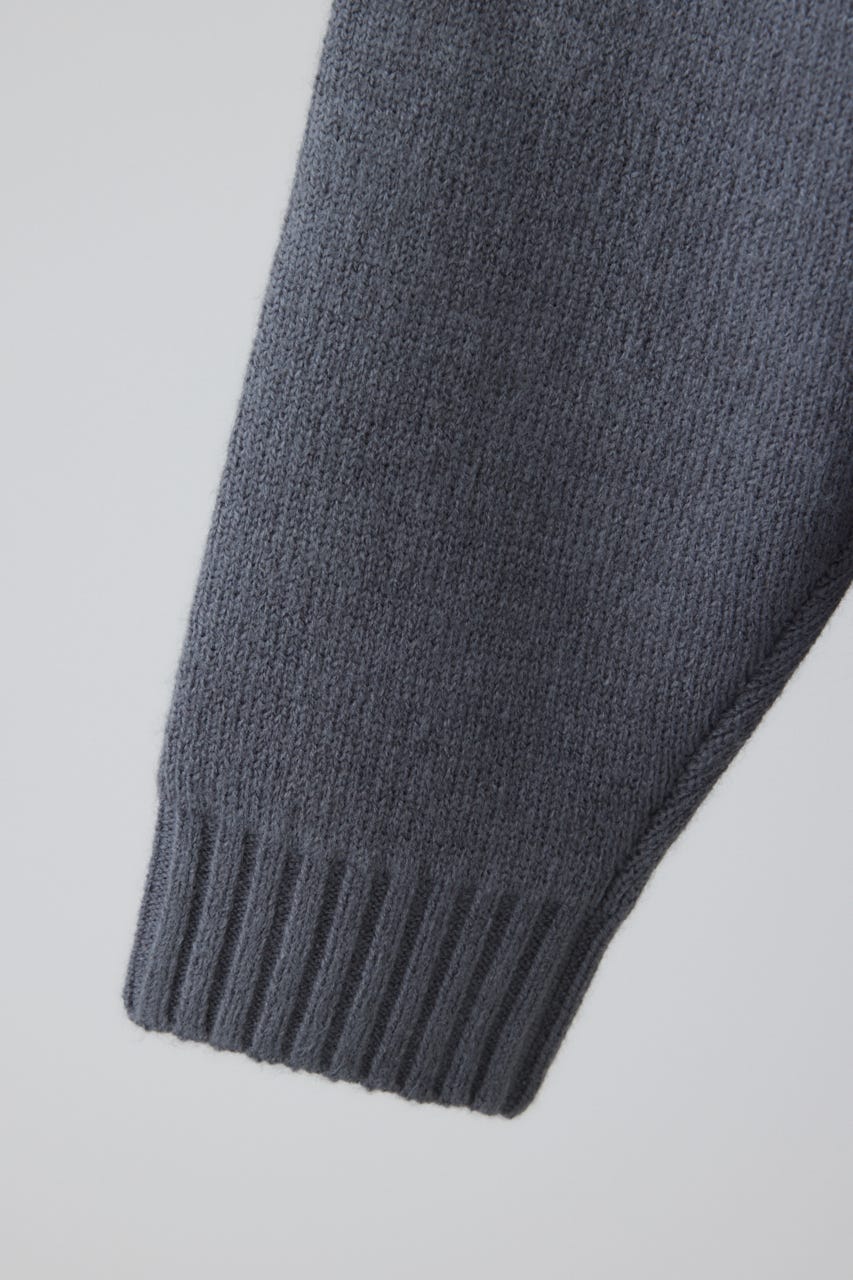 【26FW PRE ORDER】High neck knit hoodie GRY FREE