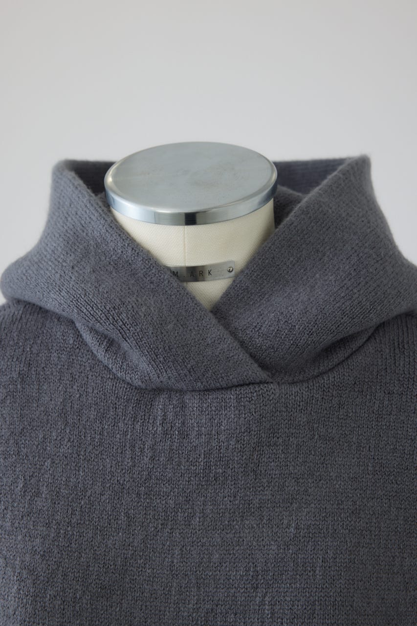 【26FW PRE ORDER】High neck knit hoodie GRY FREE